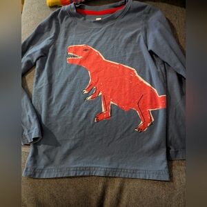 Tea Collection Blue Long-Sleeve Tee with Red Dinosaur Graphic